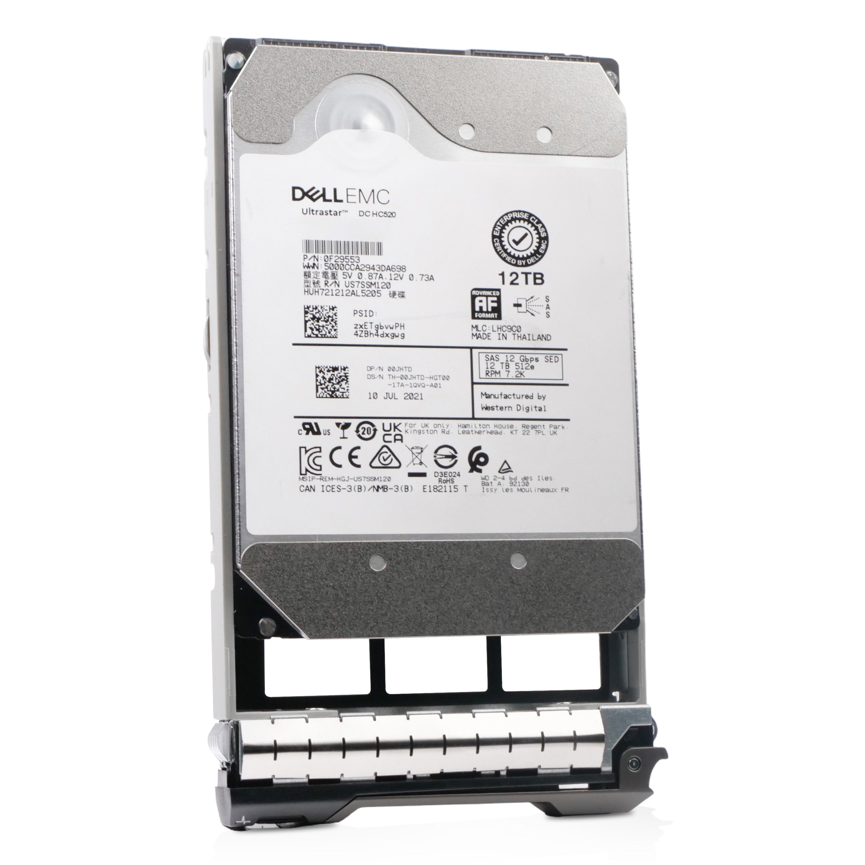 Dell G13 RJ82R 12TB 7.2K RPM SAS 12Gb/s 512e 256MB 3.5in Refurbished HDD