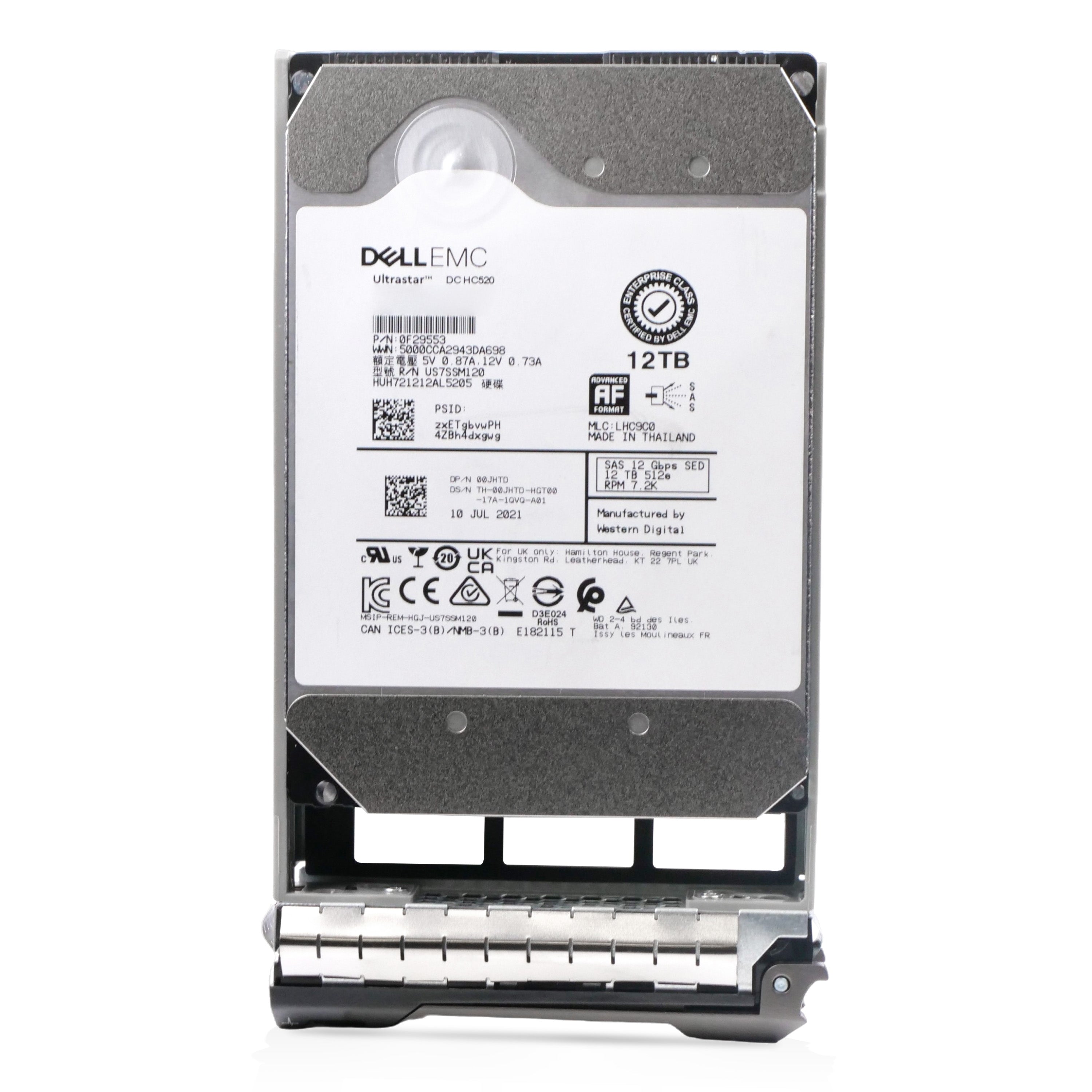 Dell G13 G98D7 12TB 7.2K RPM SAS 12Gb/s 512e 256MB 3.5in Refurbished HDD
