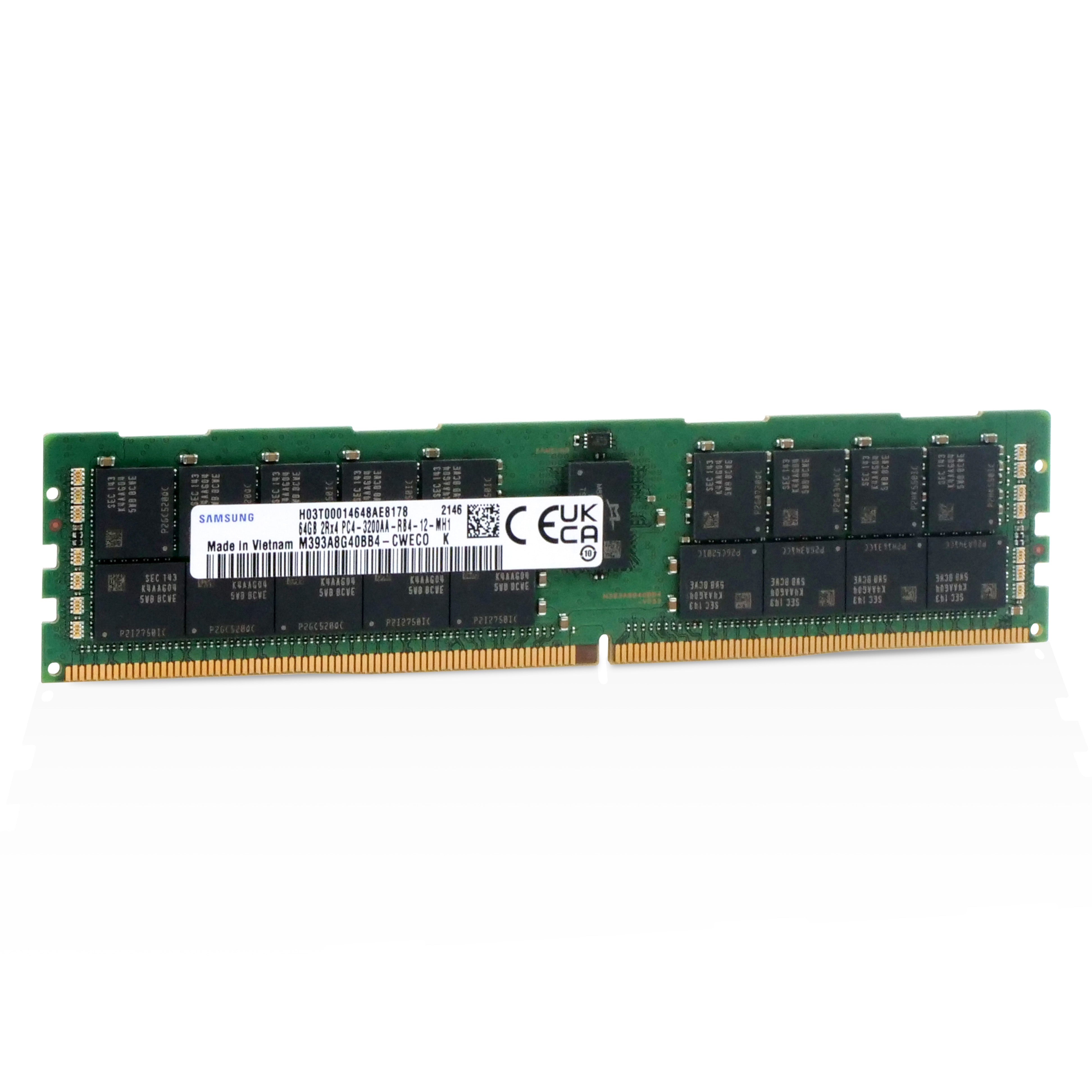 Samsung M393A8G40BB4-CWECO 64GB DDR4 3200MHz RDIMM ECC Server RAM (PC4-25600) Refurbished