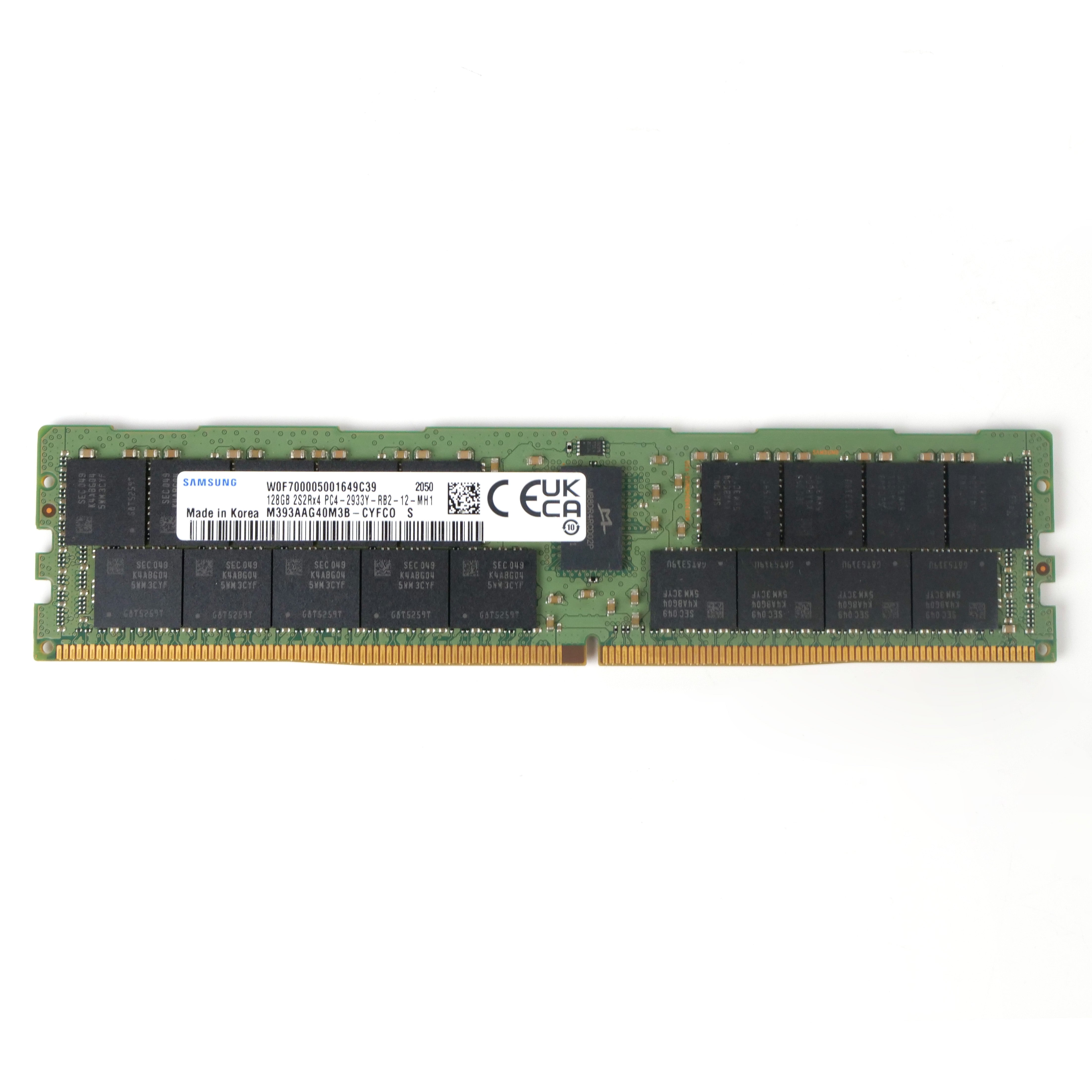 Samsung M393AAG40M3B-CYF 128GB DDR4 2933MHz RDIMM ECC Server RAM (PC4-2933Y-RB2-12-MH1) Seller Refurbished