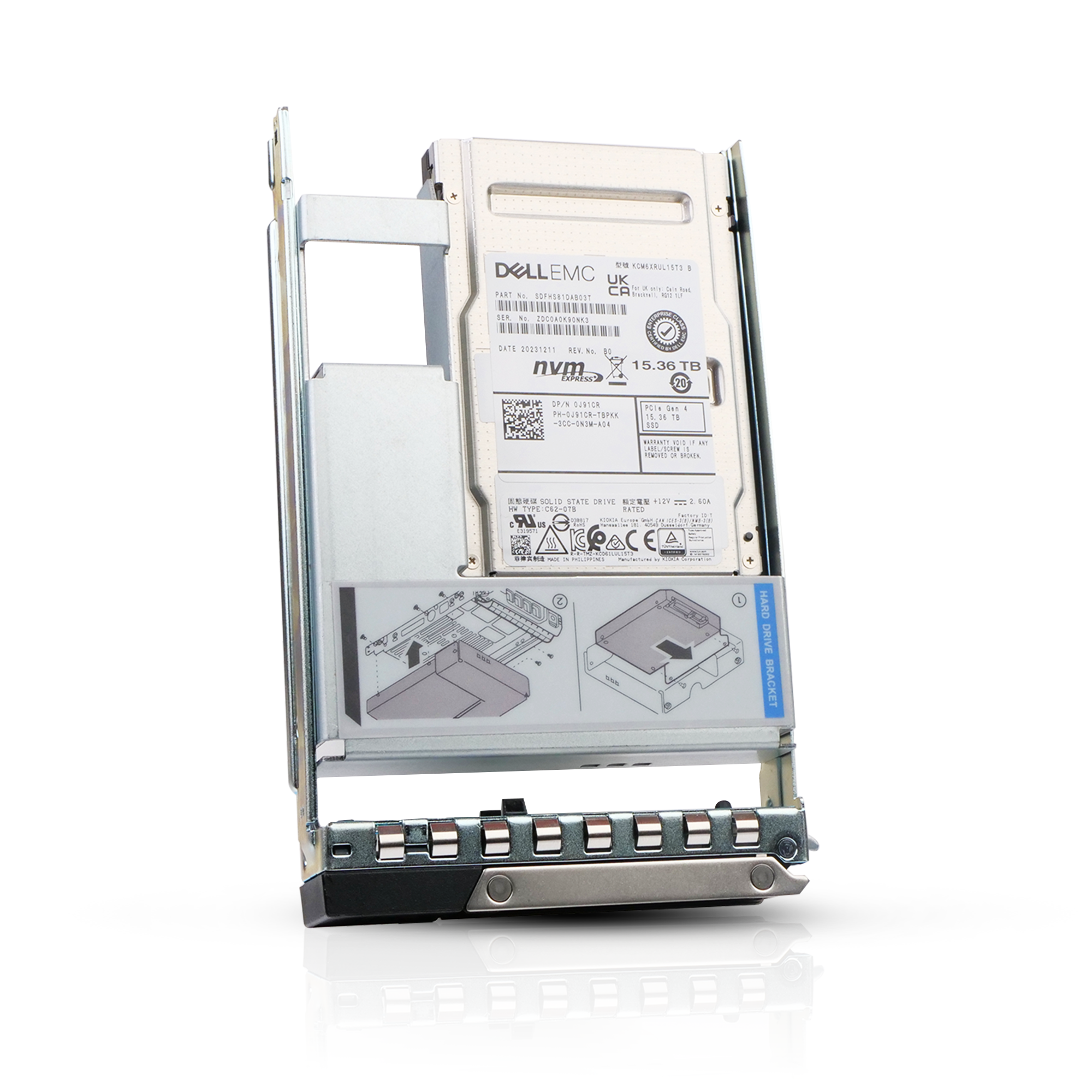 Dell G14 0J91CR 15.36TB 1 DWPD PCIe Gen 4.0 x4 8GB/s 3D TLC U.3 NVMe Hybrid 3.5in SSD