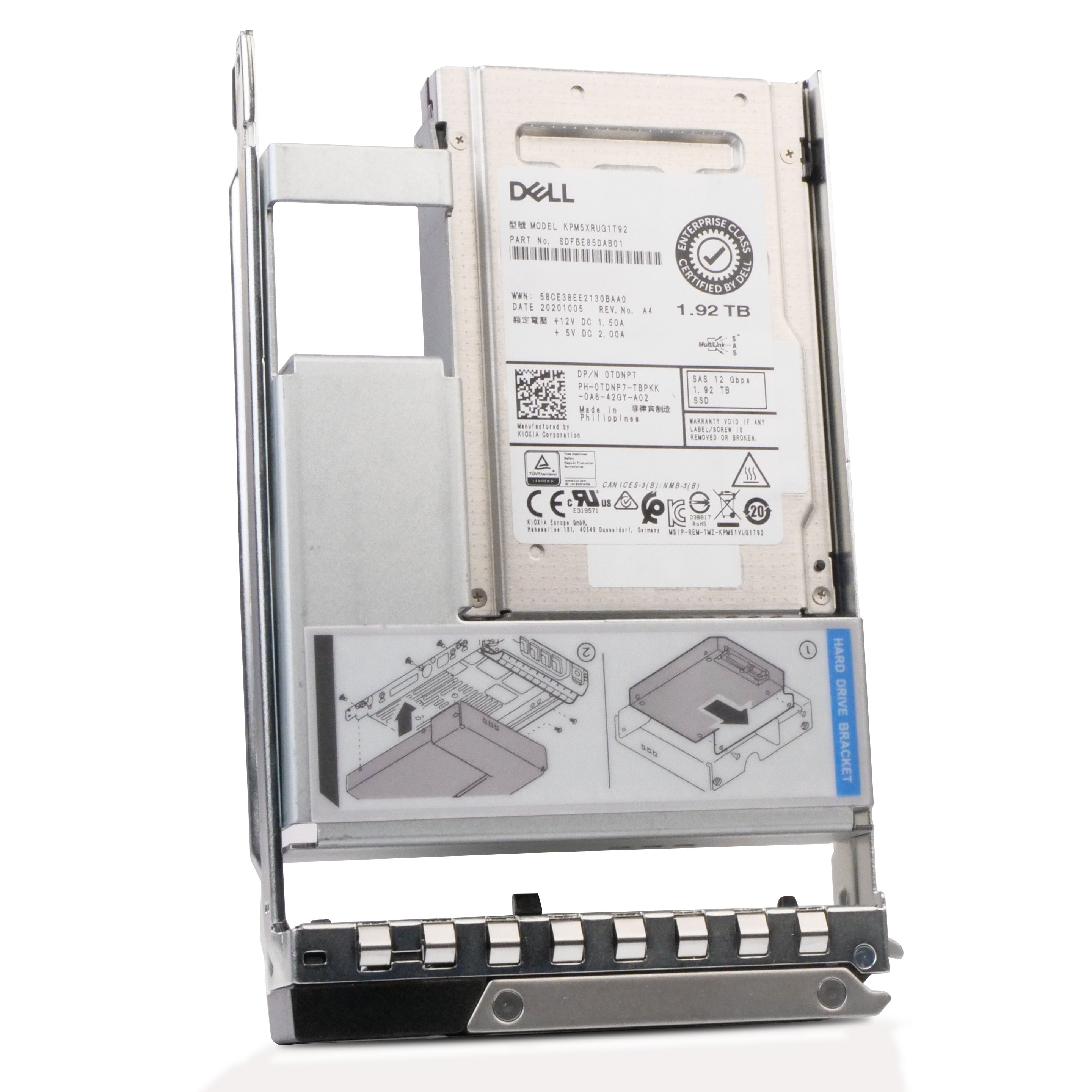 Dell G14 0TDNP7 1.92TB 1 DWPD SAS 12Gb/s Read Intensive 3D TLC Hybrid 2.5in SSD