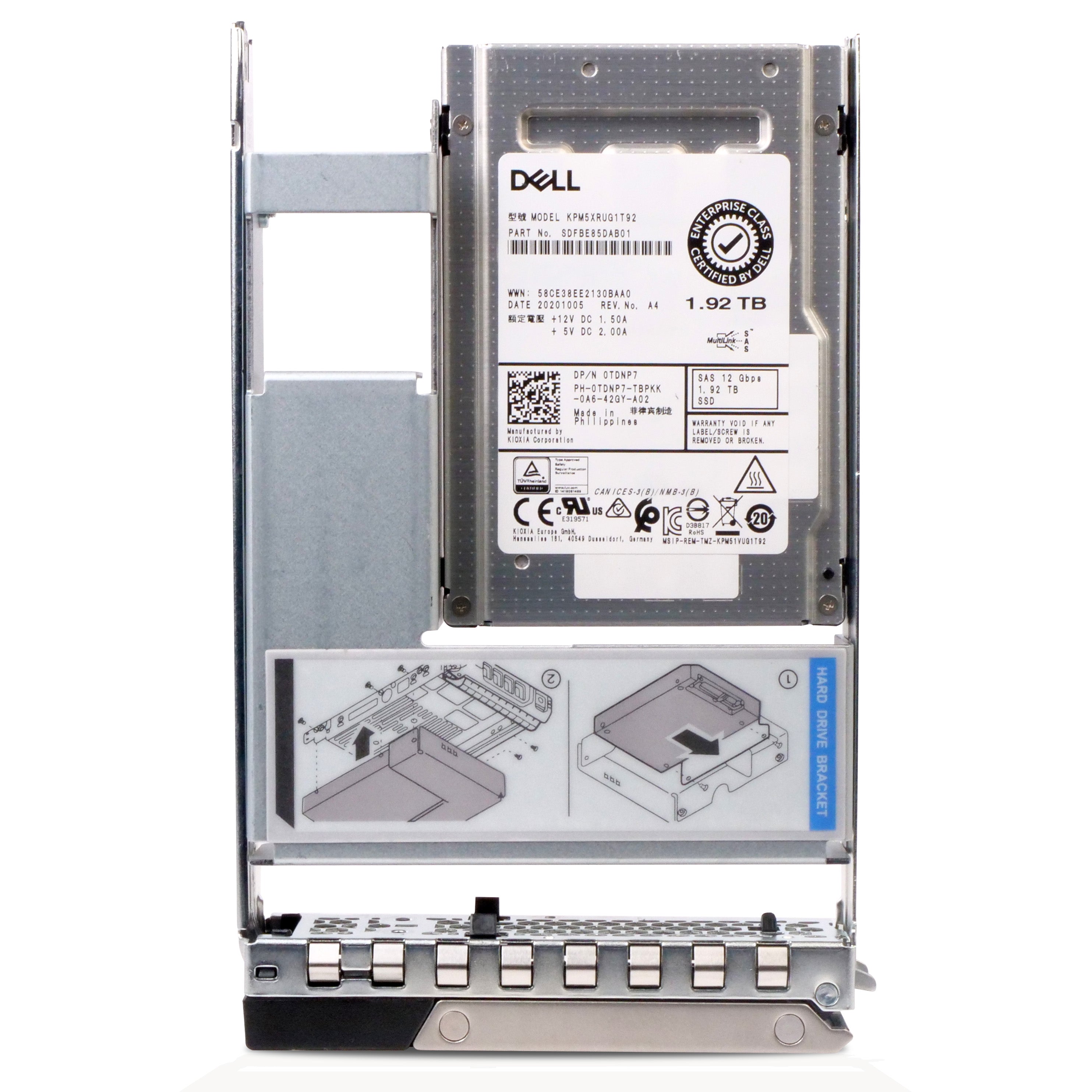 Dell G14 0TDNP7 1.92TB 1 DWPD SAS 12Gb/s Read Intensive 3D TLC Hybrid 2.5in SSD