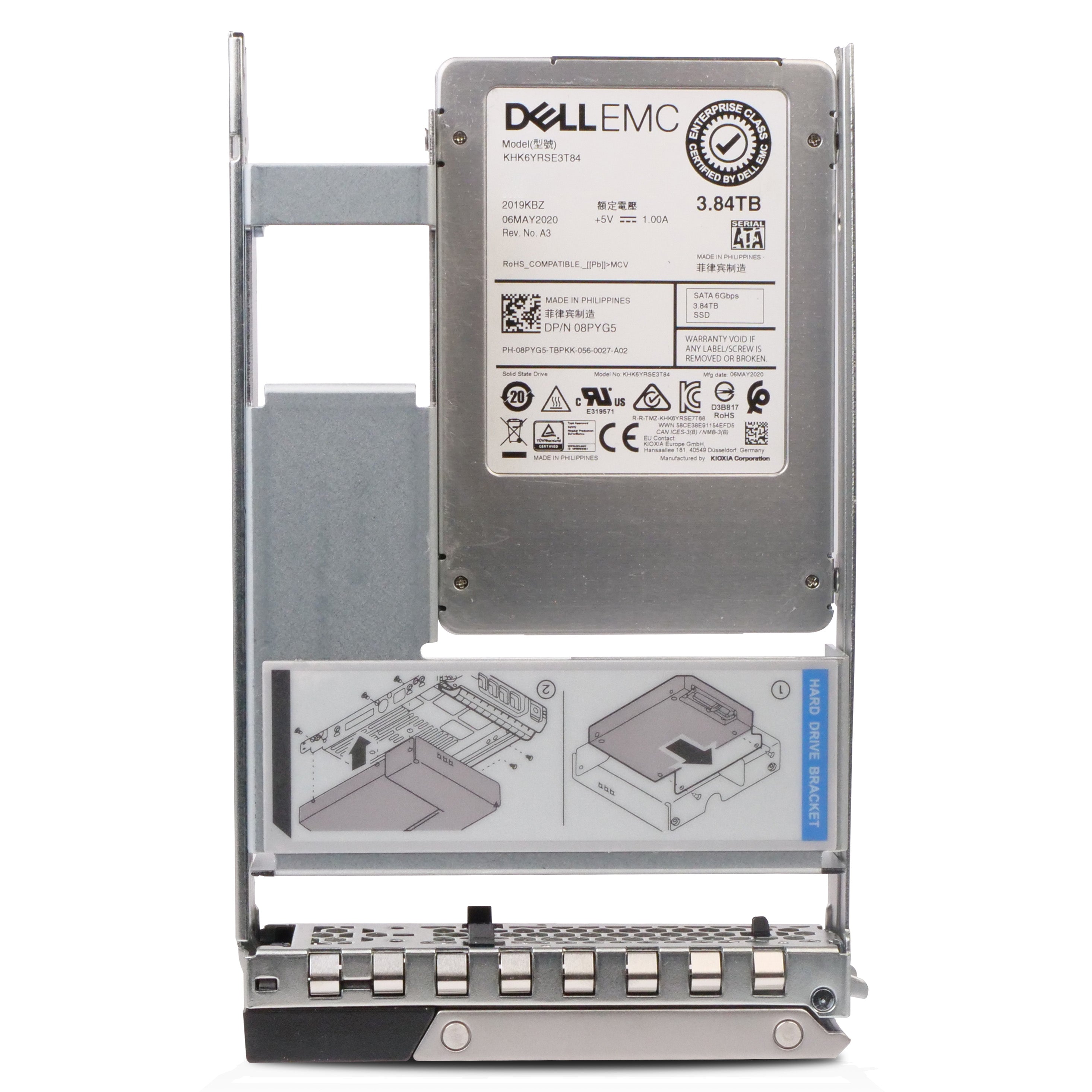 Dell G14 08PYG5 3.84TB 1 DWPD SATA 6Gb/s 3D TLC Hybrid 3.5in Refurbished SSD