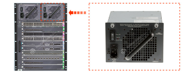 PWR-C45-1300ACV installed in the switch