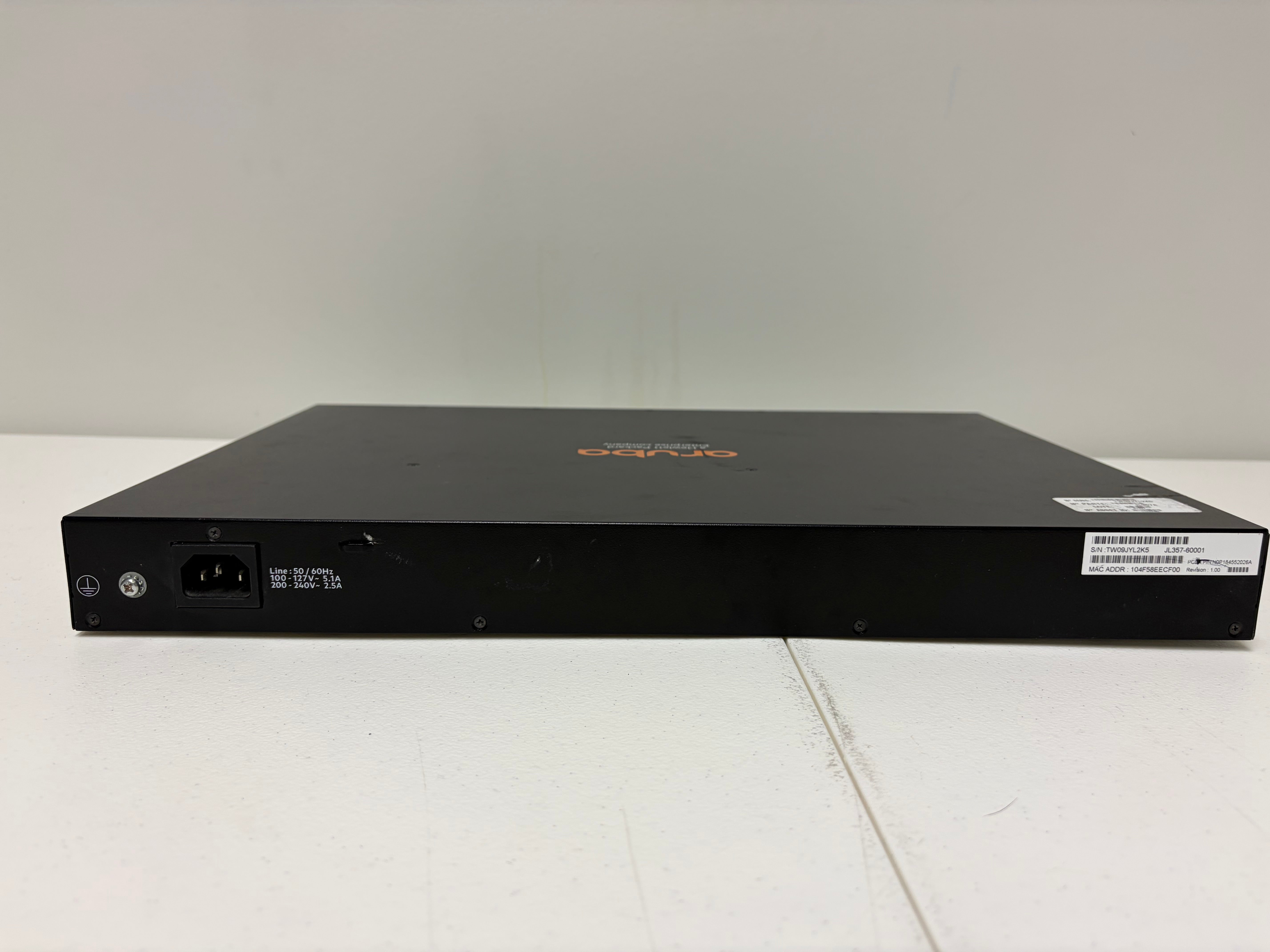 Aruba JL357A 2540 48G PoE+ Switch - Rear View | Alo Tech Solutions