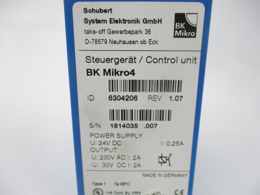 SCHUBERT SYSTEMS 6304206 BK MIKRO4 24VDC REV. 1.07 NSMP