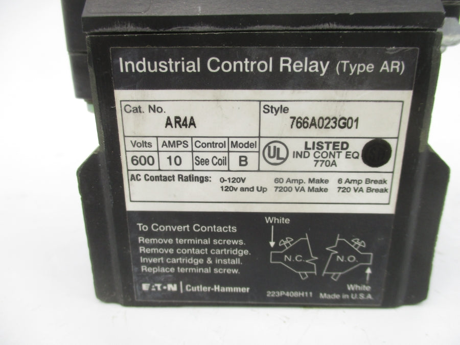 CUTLER HAMMER AR4A 766A023G01 110/120V NSNP
