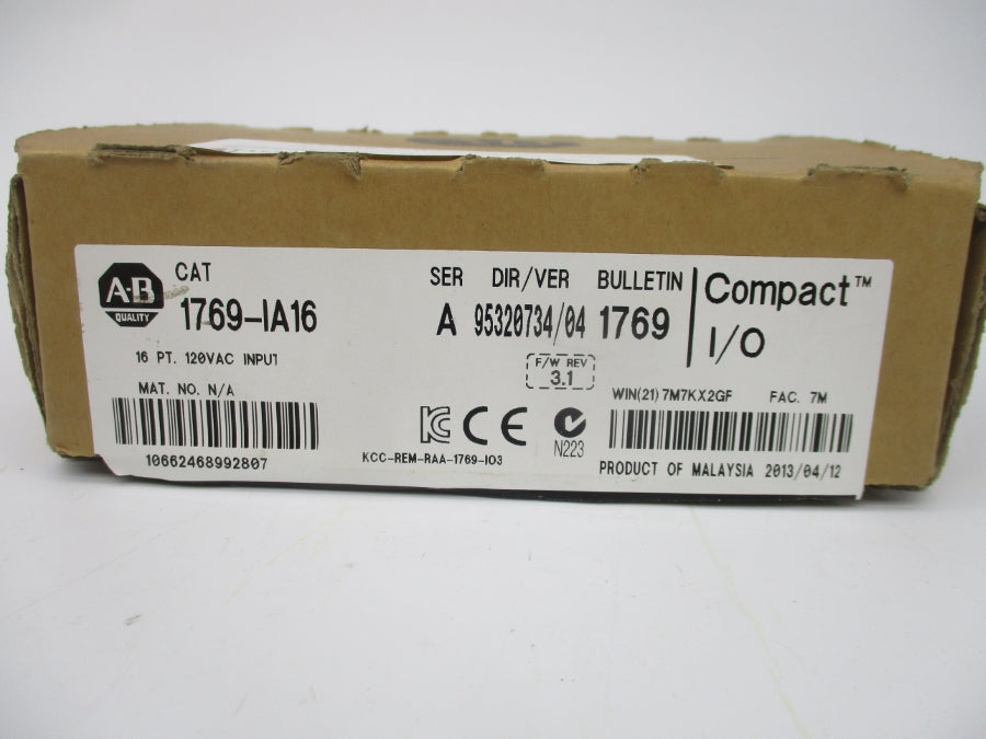 ALLEN BRADLEY 1769-IA16 SER. A F/W 3.1 79-132VAC NSMP