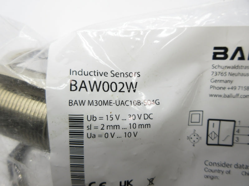 BALLUFF BAWM30ME-UAC10B-S04G BAW002W 15-30VDC NSMP