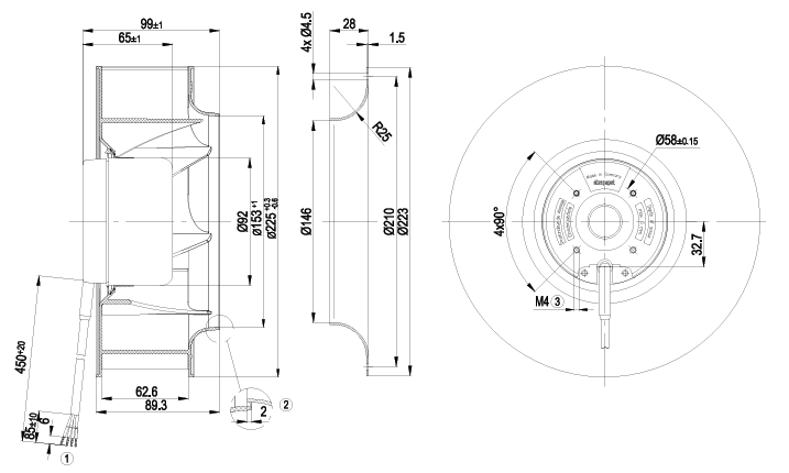 R1G225-AF11-25 ebm Backward Centrifugal Fan