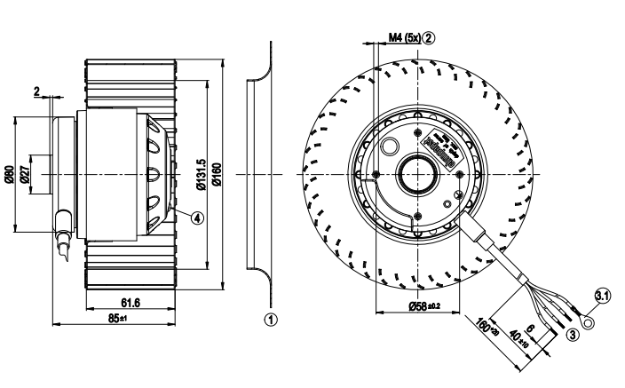 Ebmpapst R2D160-AC02-13 380V FAN