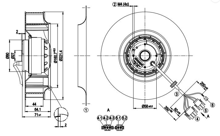 R2D220-AC14-19 Ebmpapst 74W 0.16A 400VA Cooling Fan