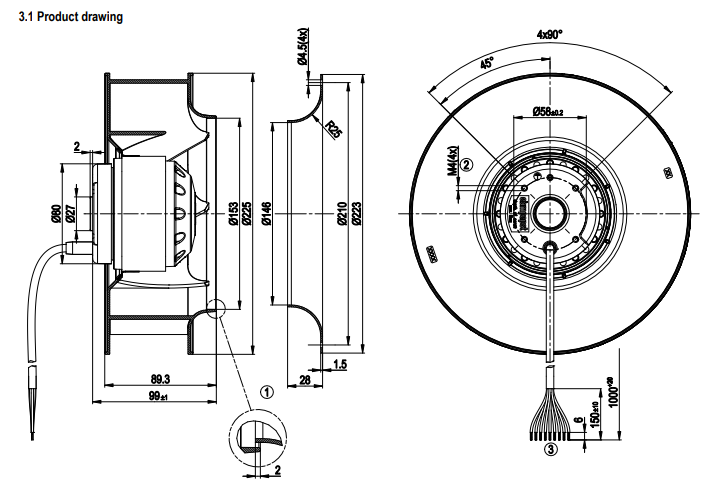 R2D225-AV02-14 ebm papst  Inverter fan 400V