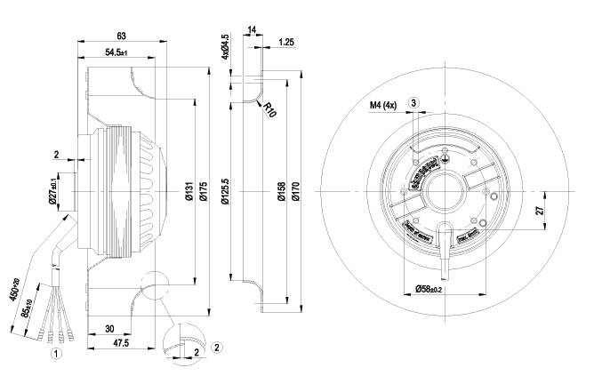 R2E175-AC91-05 ebm papst FAN IMP MTRZD 175X63MM 400VAC
