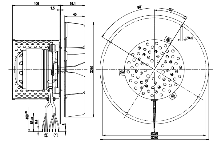 R2E210-AB34-05 Ebm-Papst Blowers & Centrifugal Fans AC Centrifugal Module