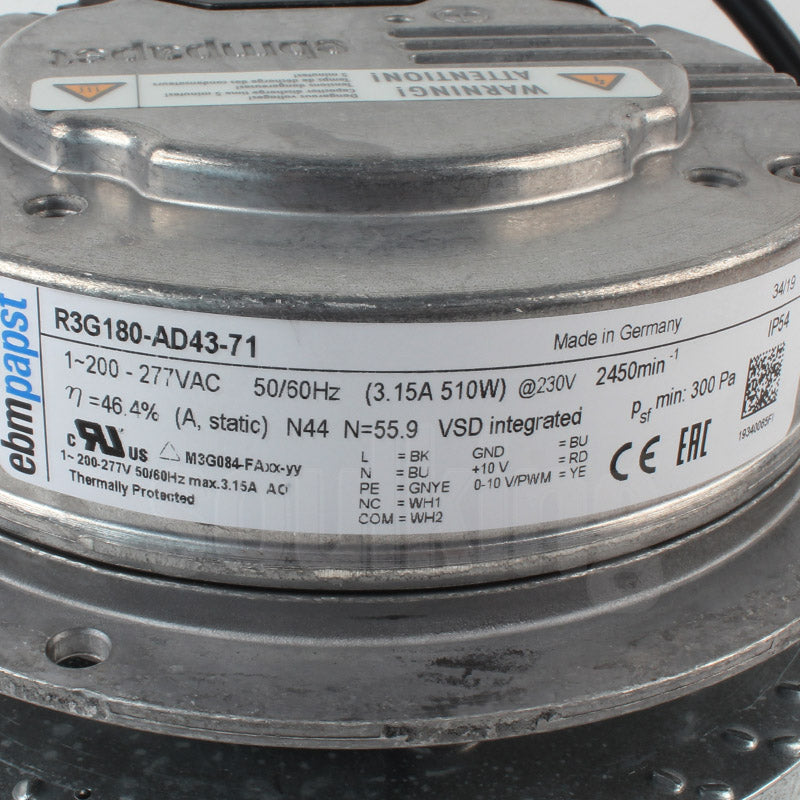 R3G180-AD43-71 ebm-papst centrifugal fan