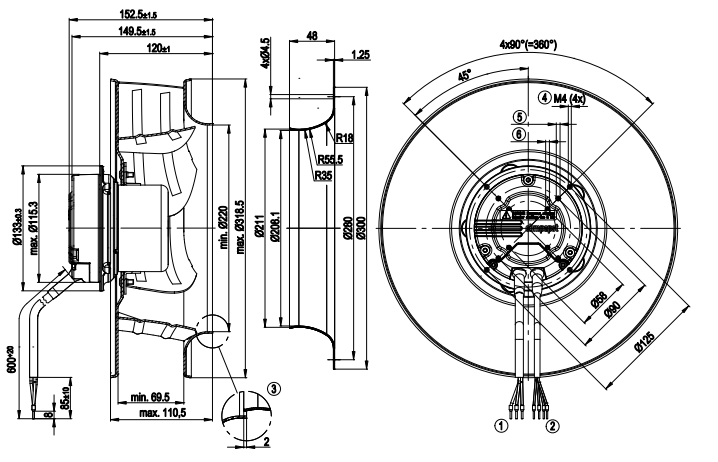R3G310-AO52-01 ebmpapst  Fans Motor M3G074-CF