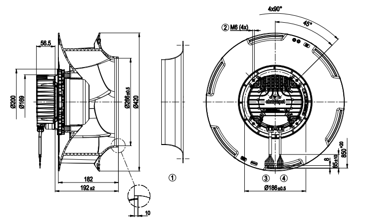 R3G400-RJ75-01 Ebm-papst  Fan Motor M3G112-EA