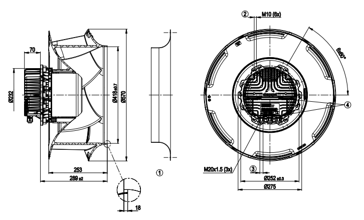 R3G560-RB31-71 ebmpapst FAN Motor M3G150-IF