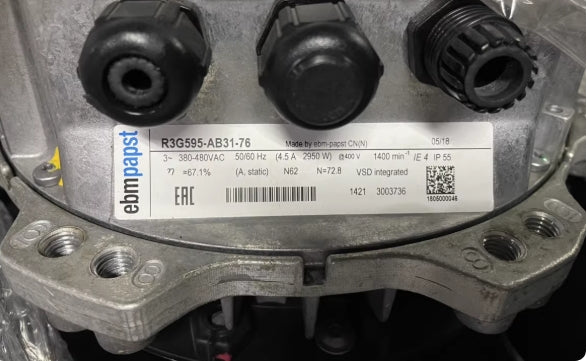 R3G595-AB31-76 ebm-papst Centrifugal Fan | 400V 2.95KW 1400 RPM | German Industrial Fan