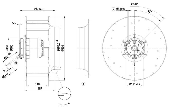 R4D400-AD22-11 ebm papst MOTORIZED IMPELLER