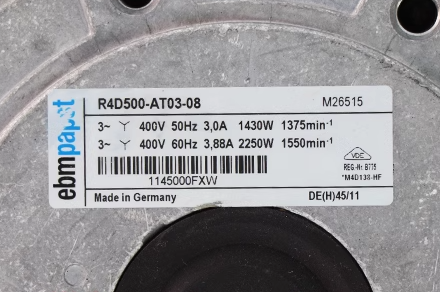 R4D500-AT03-08 Ebm-Papst Centrifugal Fan