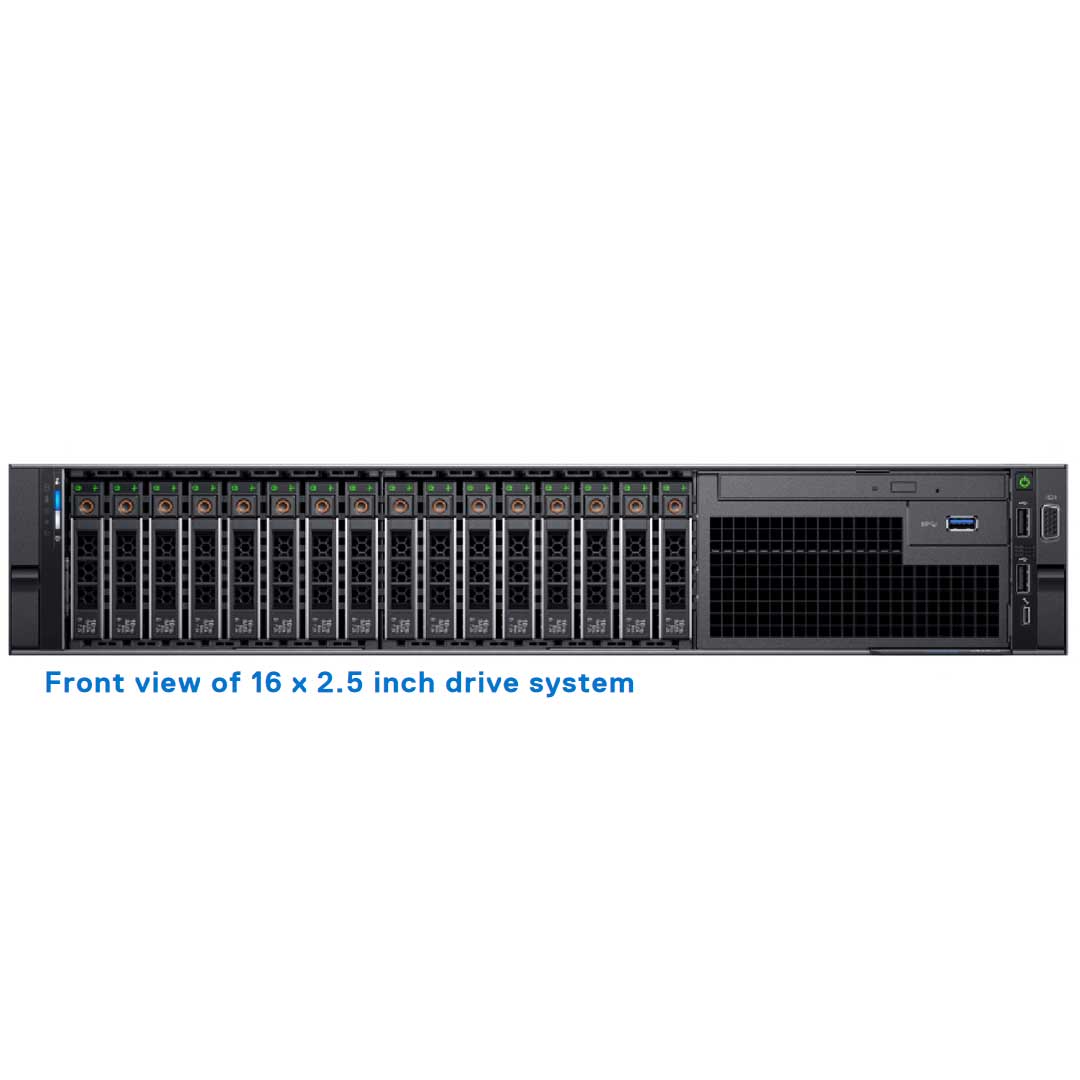 16x 2.5" SAS/SATA Rack Chassis | Refurbished Dell PowerEdge R740