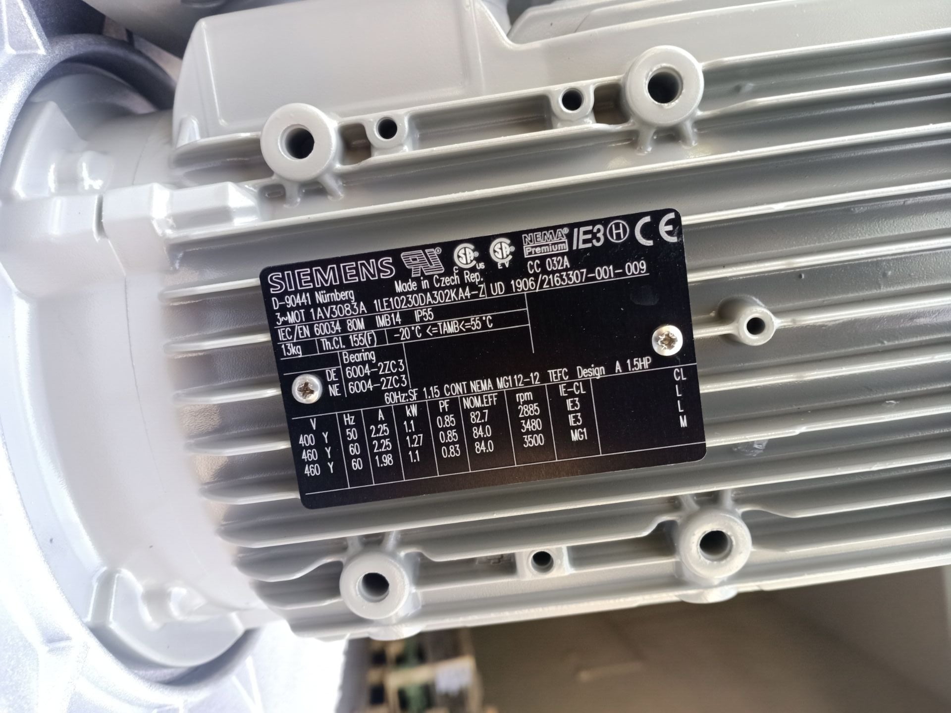 RF22P‐2DN.B4.5R ZIEHL-ABEGG centrifugal fan 400V AC 2.25A Siemens 1PH718/1PH7224/1PH7228 Series Spindle Servo Motor