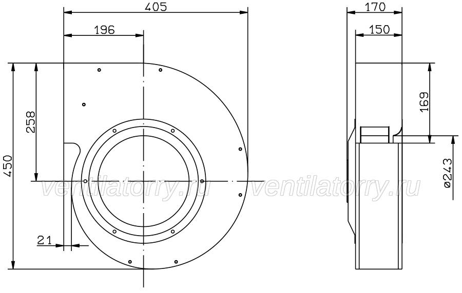 RG28S-4DK.4F.AL ZIEHL-ABEGG centrifugal fan
