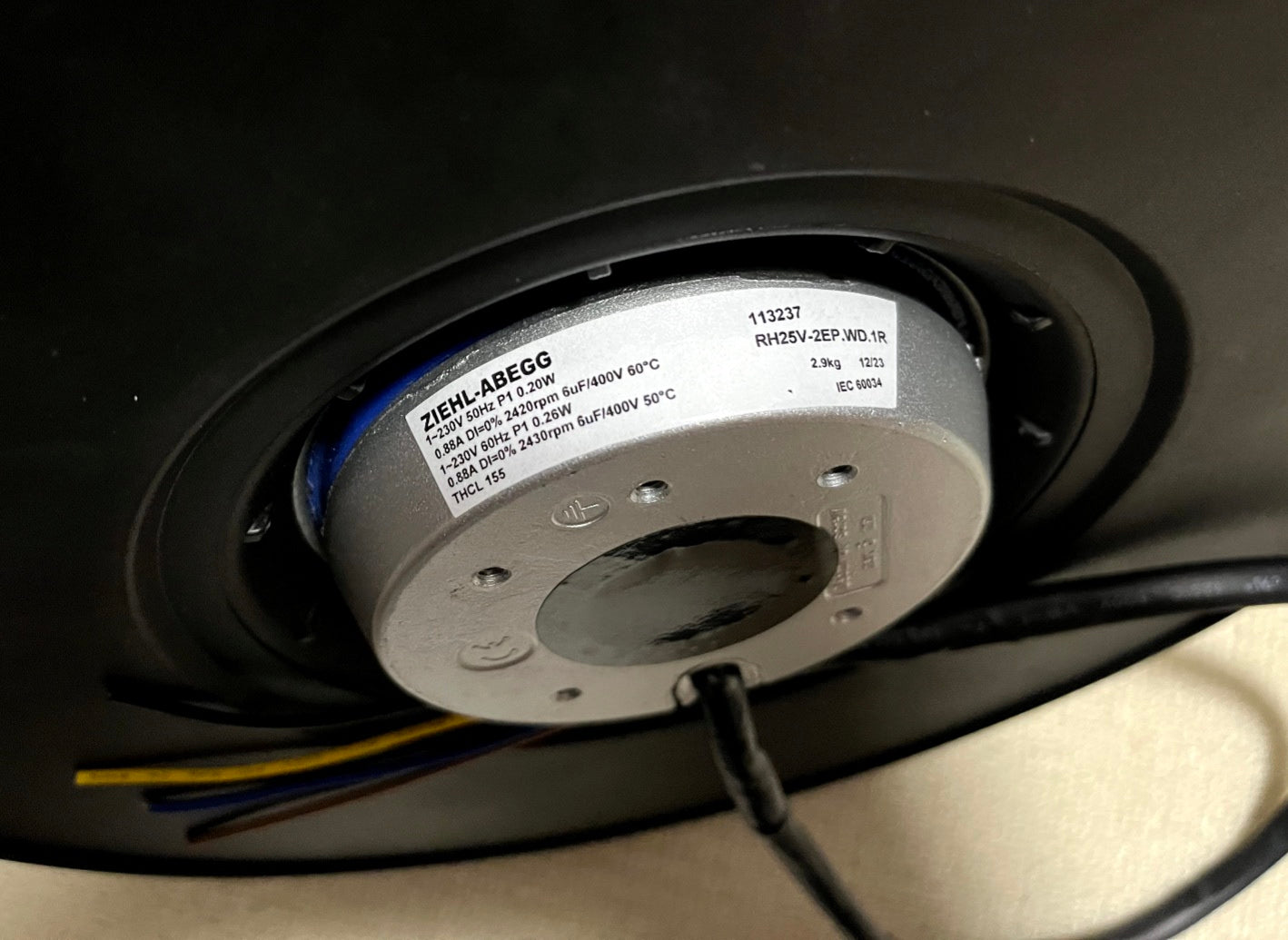 RH25V-2EP.WD.1R ZIEHL-ABEGG centrifugal fan Dual Power Industrial Cooling Solution