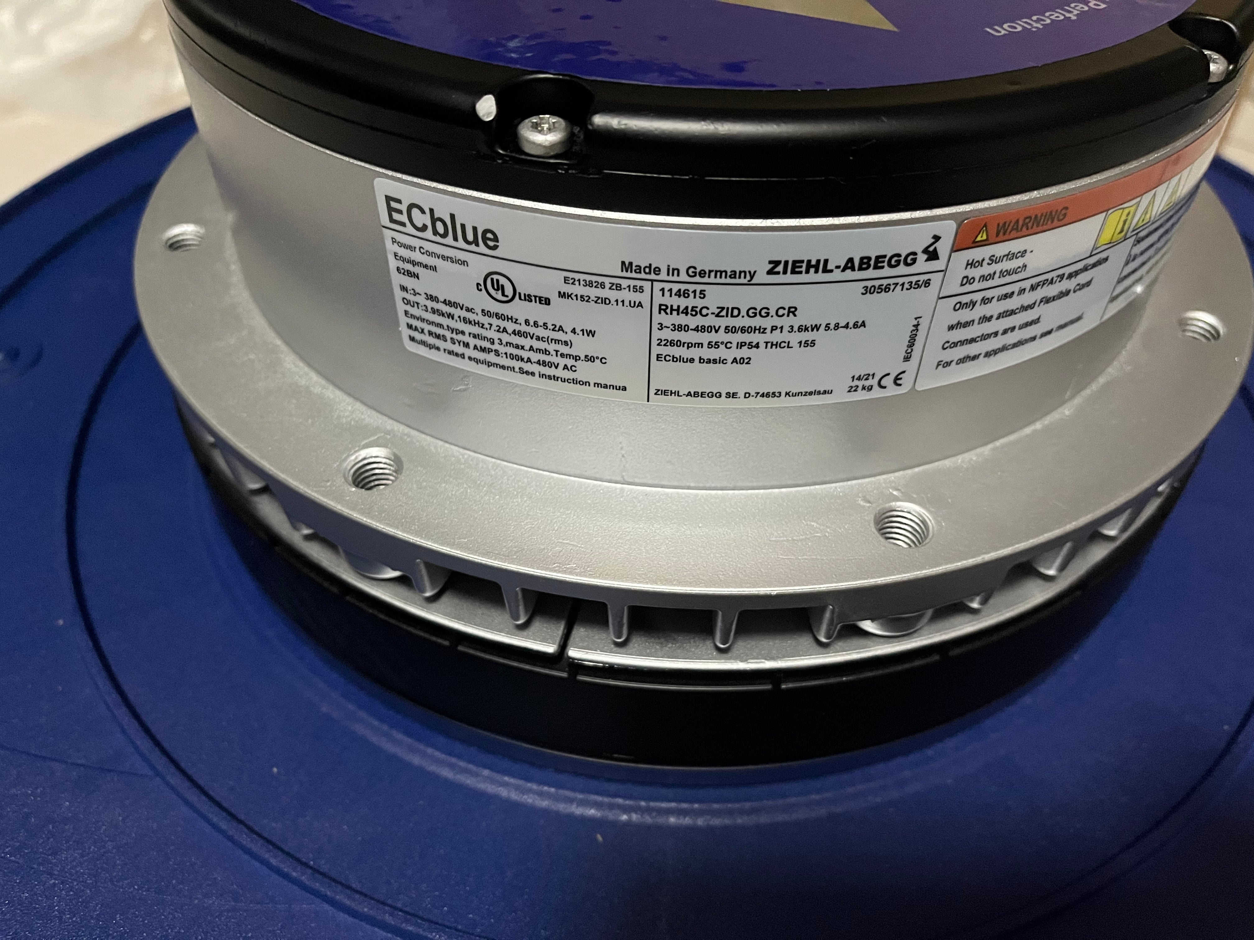 RH45C-ZID.GG.CR 116156 3-380/480V ZIEHL-ABEGG centrifugal fan