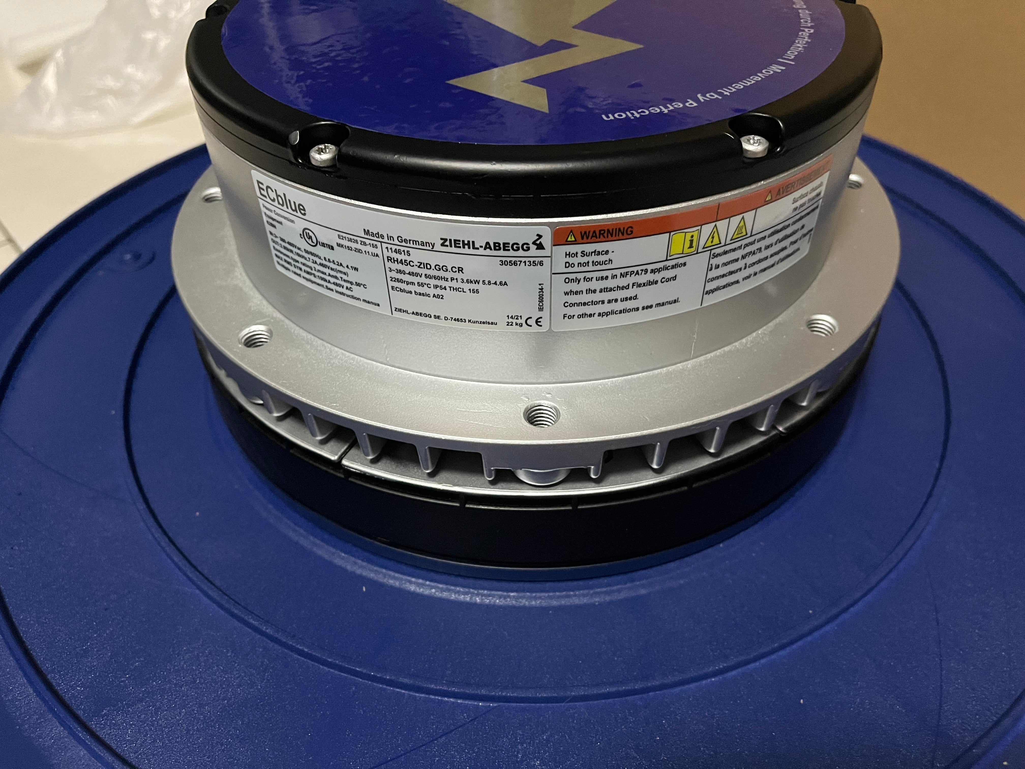 RH45C-ZID.GG.CR 116156 3-380/480V ZIEHL-ABEGG centrifugal fan