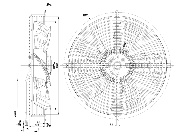 S4D300-AS34-01 68/90W 3/400V 0.14/0.15A 1300/1400rpm Ebm-Papst  FAN