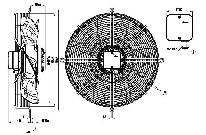 S4D500-AM01-03 EBMpapst Fan