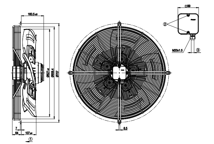 S4D630-BR11-07 Ebmpapst Axial Fan