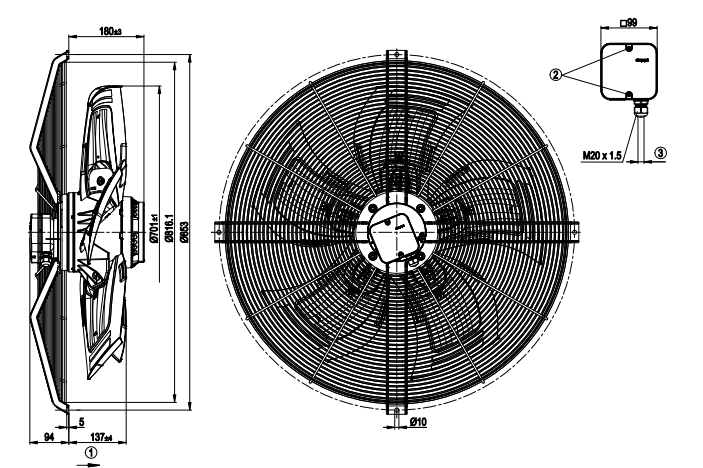 Ebmpapst S4D710-BF01-02 Axial FAN
