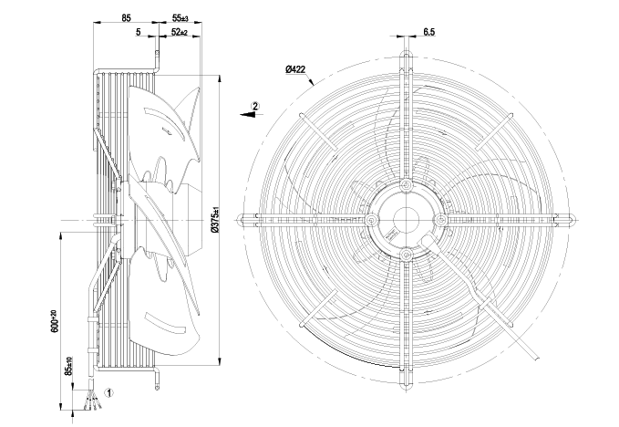 S4E350-AP06-30 EBMpapst Axial Fan