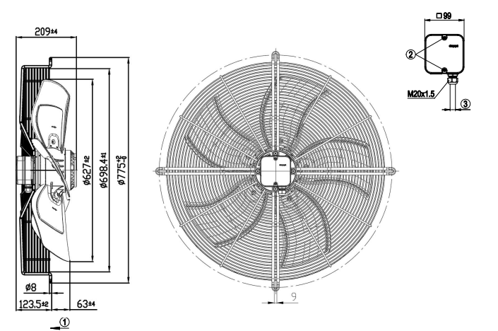 ebmpapst S6D630 8317073684 Axial Fan 400V 50Hz 630MM