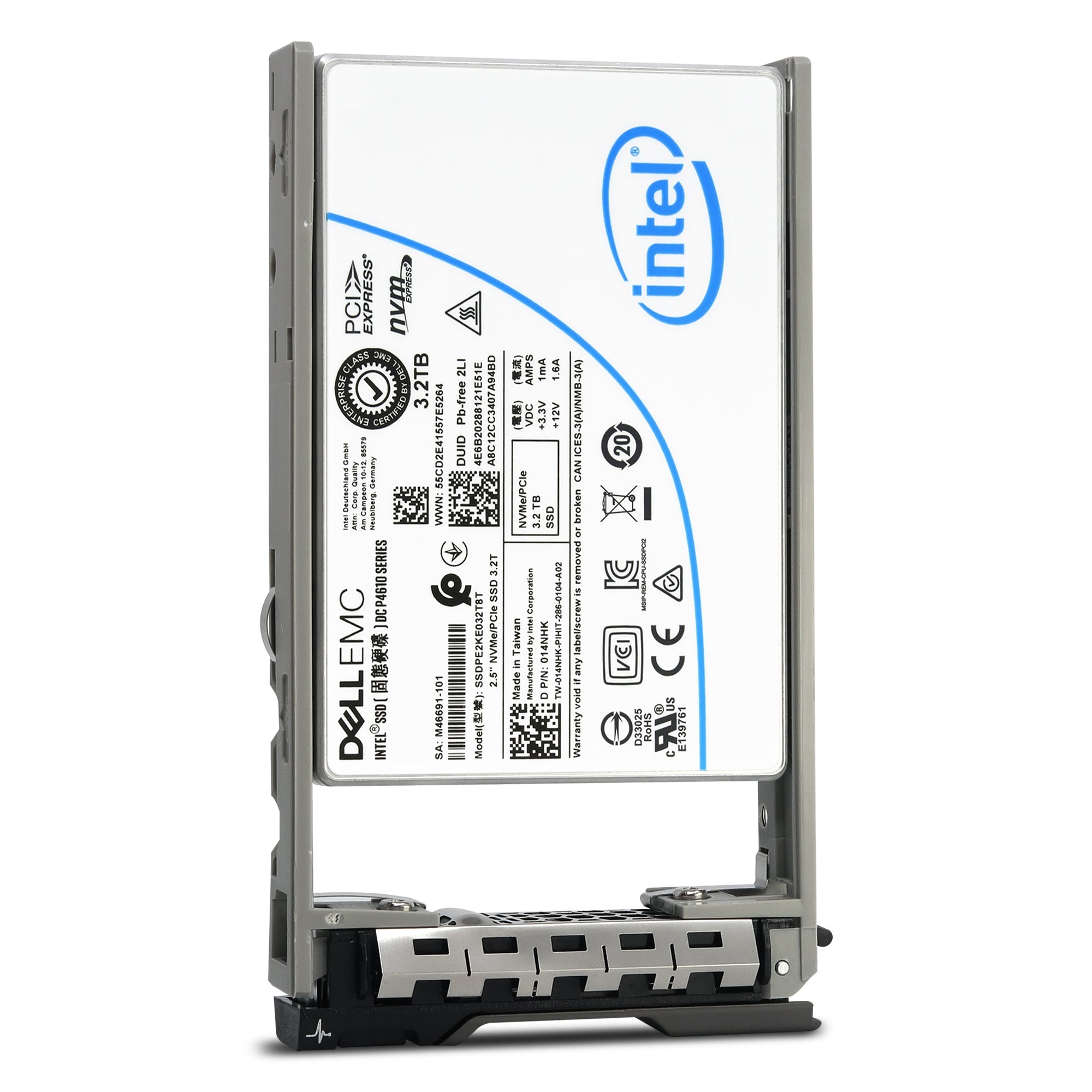 Dell G13 SSDPE2KE032T8TB 014NHK 3.2TB PCIe Gen 3.1 X4 4GB/s 3D TLC 3DWPD U.2 NVMe 2.5in Solid State Drive