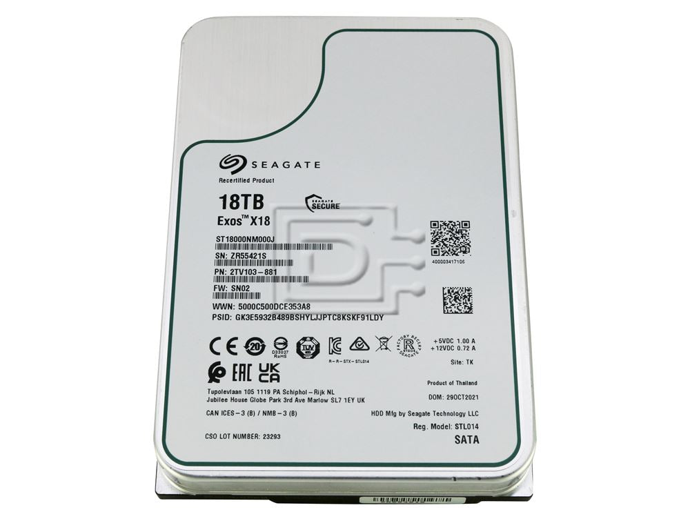 Seagate ST18000NM000J SATA Hard Disk Drive Image 1 image