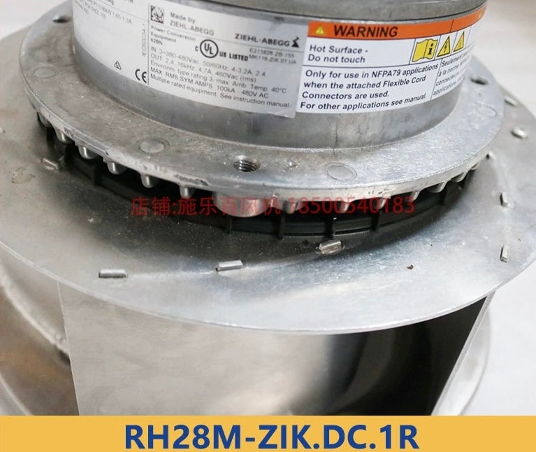 Brand new RH28M-ZIK.DC.1R ZIEHL-ABEGG centrifugal fan  3-380/480V 50/60HZ 0.96kW