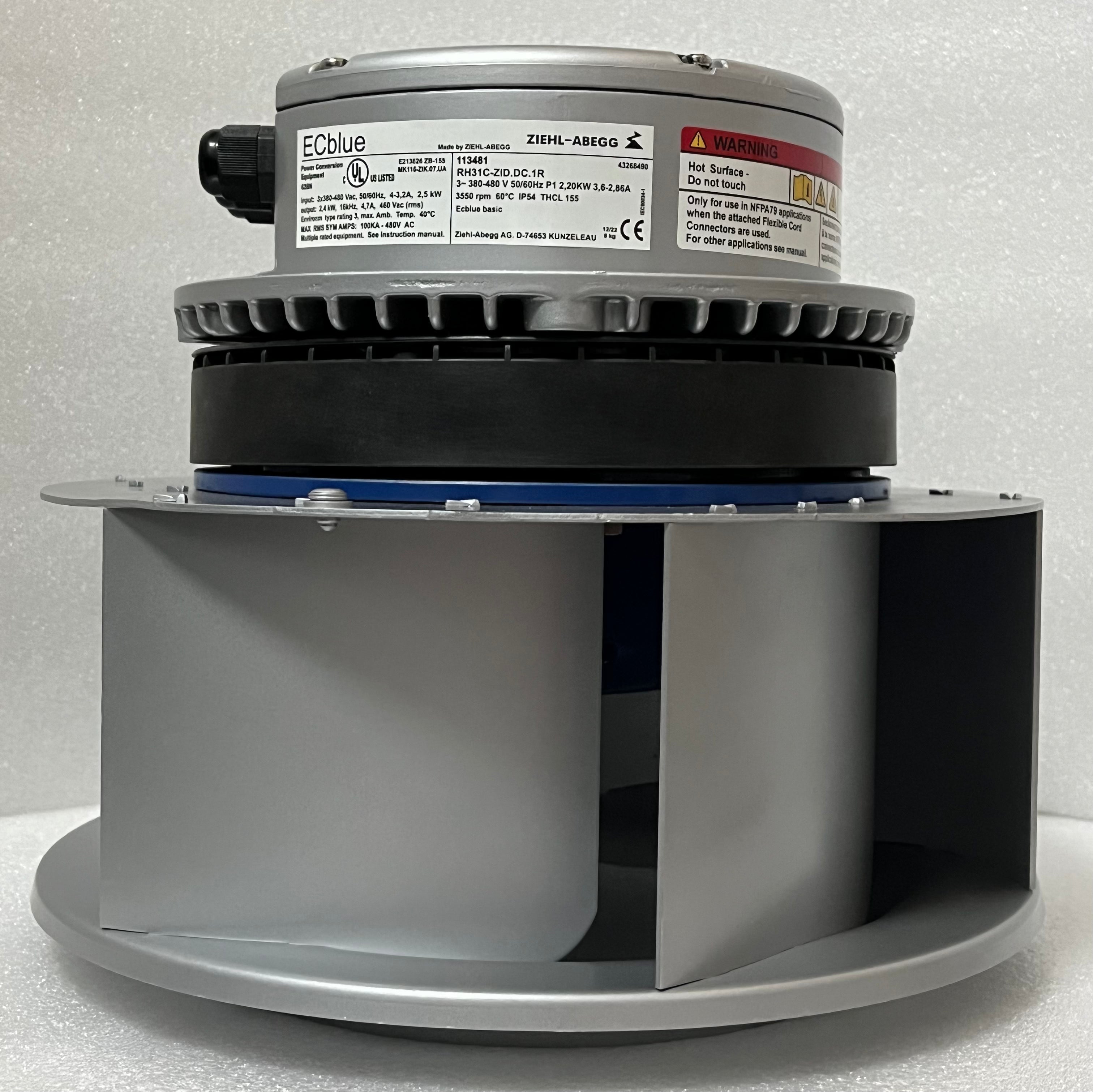 RH31C-ZID.DC.1R  ZIEHL-ABEGG centrifugal fan 380V-480V 2200W 3.6/2.85A