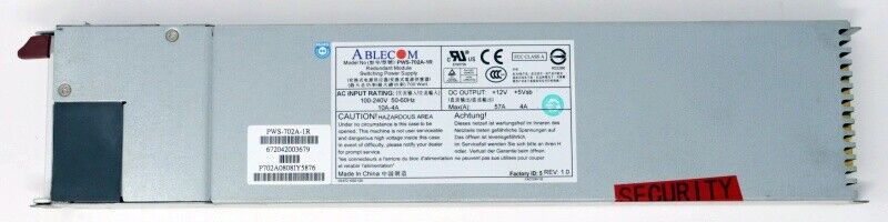 Supermicro 1U 700W POWER SUPPLY - PWS-702A-1R Fonte - aloinfousa.com