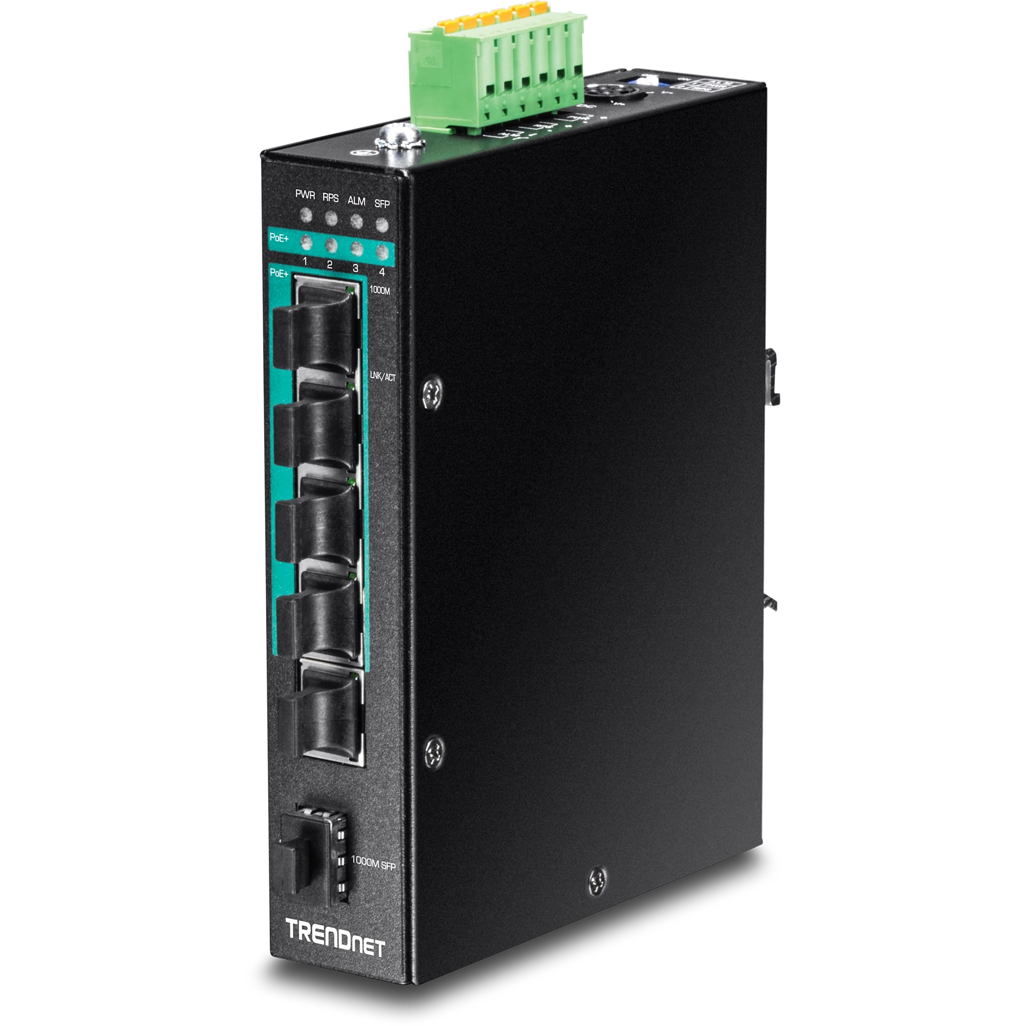 TRENDnet TI-PG541i 6-Port Hardened Industrial Gigabit PoE+ Layer 2 Managed DIN-Rail Switch