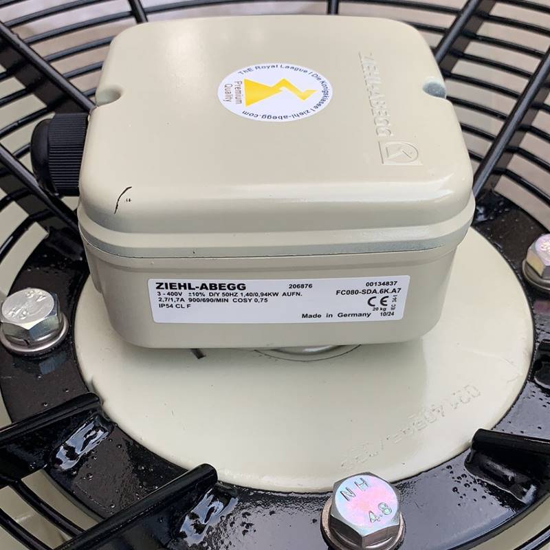 FC080-SDA.6K.A7 ZIEHL-ABEGG Axial Fan 3~400 V 1.40/0.94 kW 2.7/1.7A 900/690 rpm