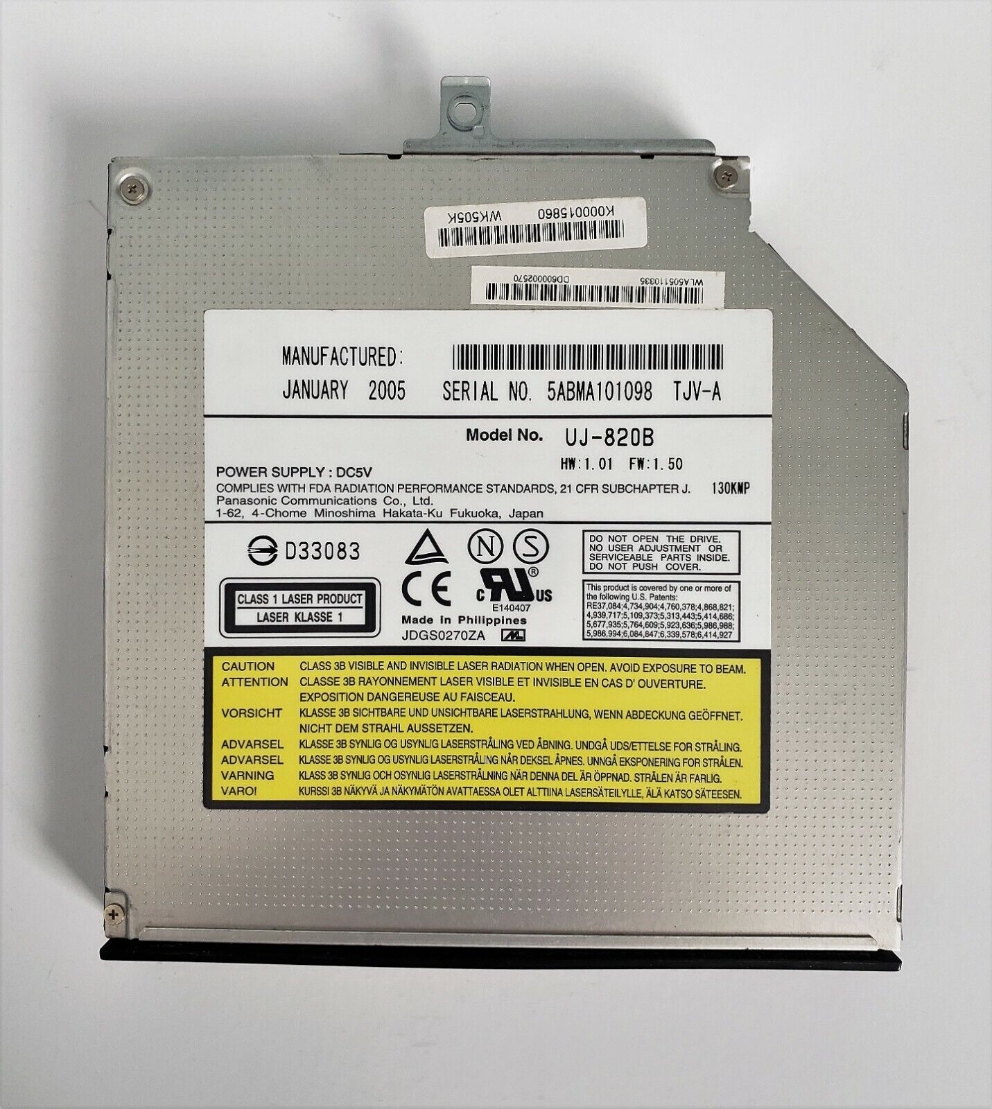 Toshiba Satellite P35 CD-RW DVD+RW Multi Burner Drive UJ-820B