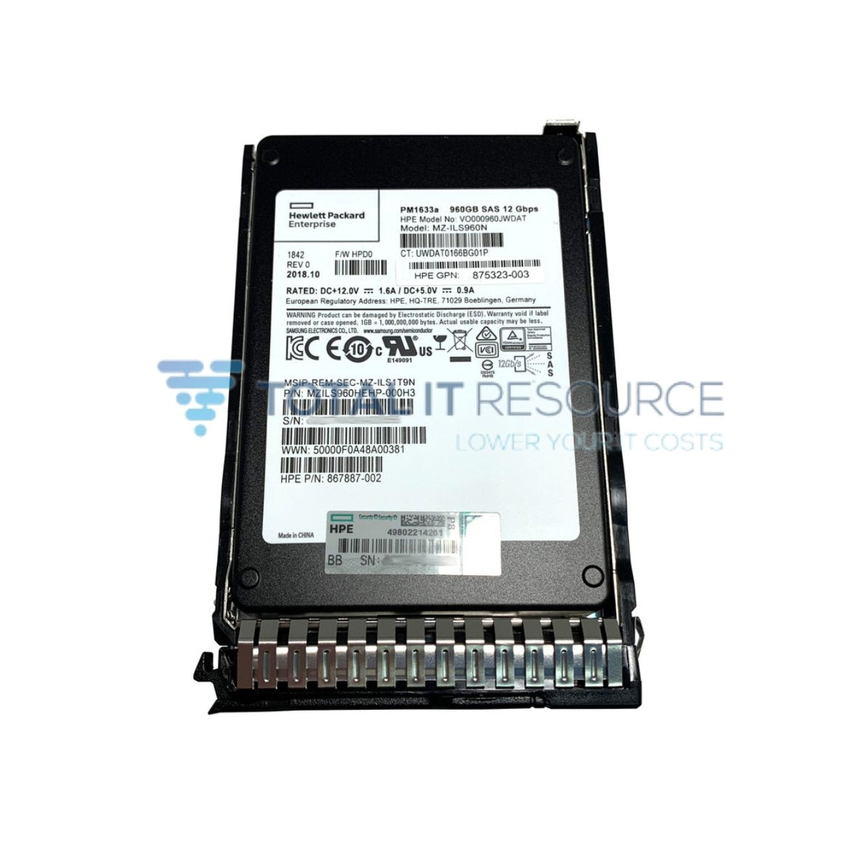 P10440-B21 HPE 960GB SAS 12G Read Intensive SFF (2.5in SC Value SAS Digitally Signed Firmware SSD
