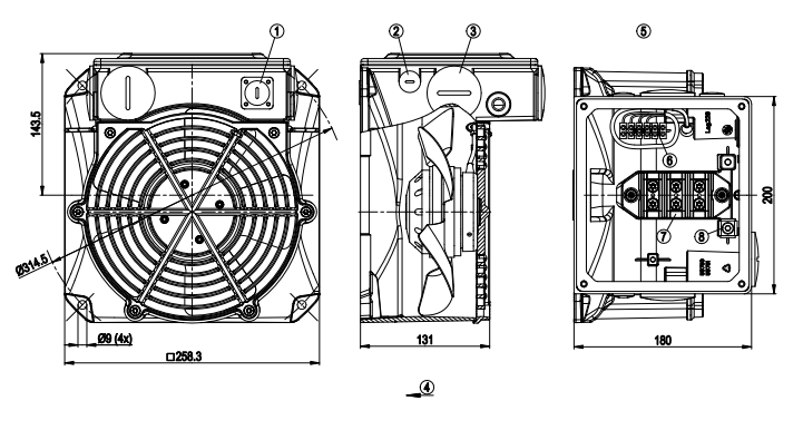 W2D210-EA10-22 EBMpapst Axial Fan for Siemens servo motor