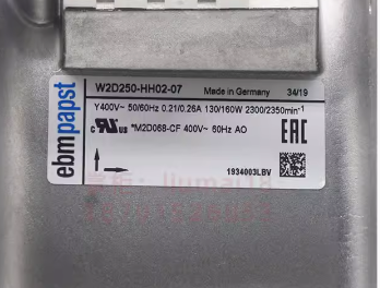 Ebmpapst W2D250-HH02-07 Axial Fan 400VAC Cooling Fan